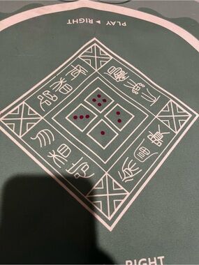 Green Lotus MAHJONG or yoga Mat - Play Surface
